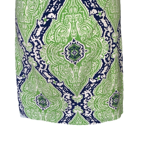 J. McLaughlin Harbor Green Blue Marrakesh Paisley Collared Tunic Shirt Dress - 2 - Picture 7 of 11